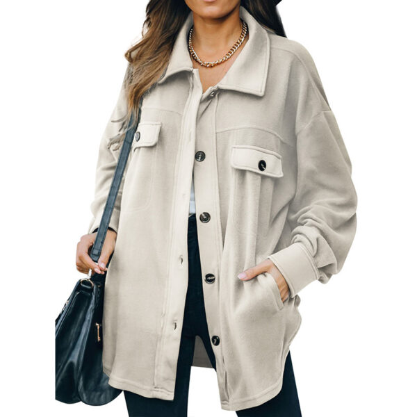New Lapel Fleece-breasted Cardigan Jacket Shirt - Image 4