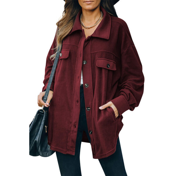 New Lapel Fleece-breasted Cardigan Jacket Shirt - Image 5