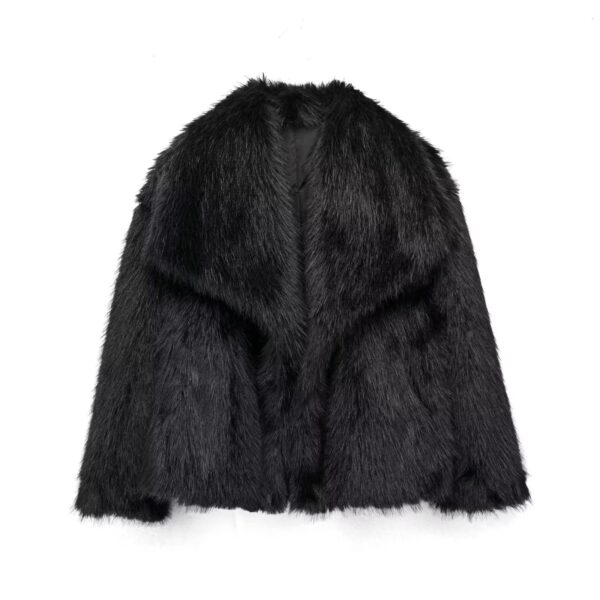 Winter Plush Coat Fashion Thicken Lapel Outwear Casual Long Sleeve Tops Womens Clothing - Image 4