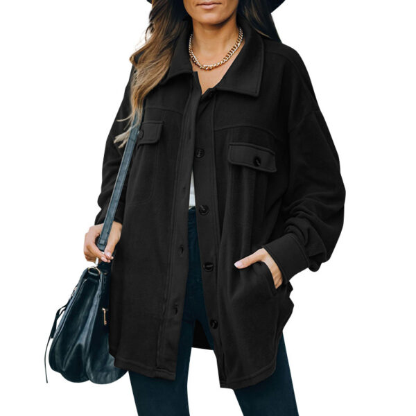 New Lapel Fleece-breasted Cardigan Jacket Shirt - Image 6